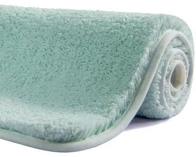 Image de Tapis de bain 80 cm x 50 cm, antidérapant, lavable en machine, doux, absorbant, moelleux, en microfibre, réutilisable, couleur aigue-marine