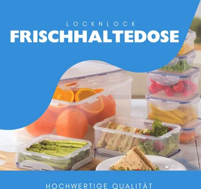 Produktbild von LocknLock 6er SET HPL311 Vorratsdosen - Frischhaltedosen 550 ml - Maße (LxBxH): 145 x 110 x 67 mm - Geeignete Dosen zum Einfrieren und Mikrowelle - Lock and Lock Dosen Food Box Meal-Prep-Boxen