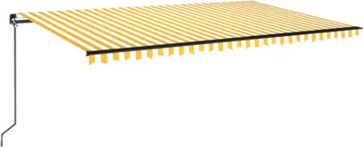 Obrázek produktu pro vidaXL Markýza ručně zatahovací s LED 500x350 cm žlutá a bílá