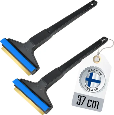 Produktbild von 2x Eiskratzer Auto Messing MURSKA Eisschaber 37cm lang schnell, einfach & mühelos Scheibenkratzer Messingklinge Finnland Schwarz Blau