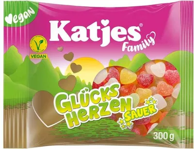 Produktbild von Katjes Family Glücksherzen Sauer 300g