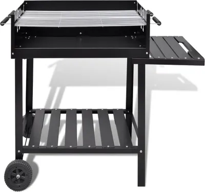 Image de vidaXL BBQ Grill Barbecue à colonne Barbecue à charbon Barbecue avec 2 roues