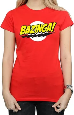 Image de The Big Bang Theory - "Bazinga" T-shirt pour femme BI1245 (XXL) (Rouge)