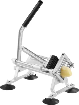 Produktbild von Gewerblicher Gemüseschneider, 3/8-Zoll-Obstschneider, Gemüseschneider aus Edelstahl und Aluminiumlegierung, manueller Schneider mit rutschfesten Füßen, für Radieschen, Zwiebeln, Kartoffeln, Zitronen