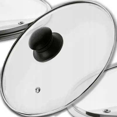 Zdjęcie produktu dla Kuketo | Szklana pokrywa 22 cm z otworem wylotowym pary i czarnym uchwytem - Odporna na ciepło - Wytrzymała i łatwa do czyszczenia - Nadaje się do garnków i patelni