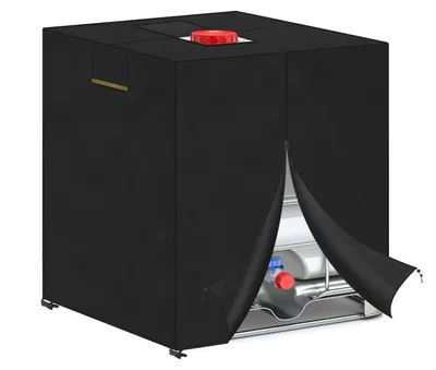 Produktbild von Abdeckung für IBC Container 1000L Wasserdicht UV-Schutz 120x100x116cm Oxford Polyester Schwarz