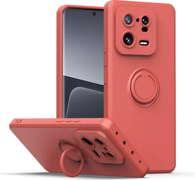 Produktbild von Xiaomi 13 Pro Handyhülle, Ring Halter Ständer Kratzfeste Weiche Silikon schutzhülle für Xiaomi 13 Pro bordeaux