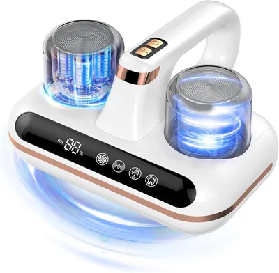 Produktbild von Milbensauger Handstaubsauger für Matratzen, UV-C-Licht, Ultraschall, 16.000 Pa, 80.000 Schläge/Min, 99.9% Milbenentfernung, Akku, 254 mm, HEPA-Filter