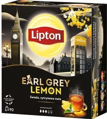 Obrázok produktu pre Čierny čaj Lipton Earl Grey Lemon (92 vreciek)