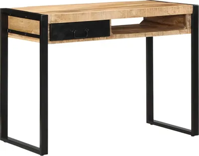 Image de Bureau exclusif - Dimensions : 100 x 50 x 75 cm - Bois massif de mangue brut
