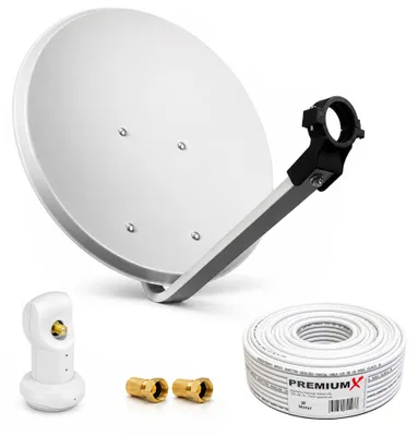 Produktbild von PremiumX Camping Sat Anlage 60cm Satellitenschüssel Single LNB Kabel F-Stecker