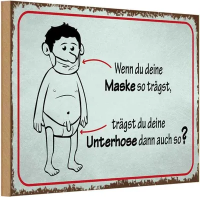 Produktbild von vianmo Holzschild 12x18 cm wenn du deine Maske so trägst Dekoration