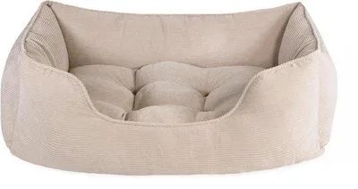 Image de Petit lit carré pour chiens et chats, couleur beige - taille
