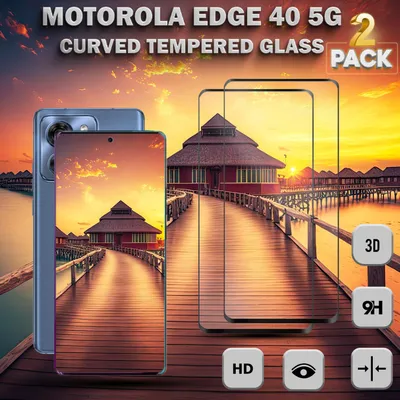 Zdjęcie produktu dla 2-pak Motorola Edge 40 (5G) Szkło ochronne na ekran - Szkło hartowane 9H - Super jakość 3D
