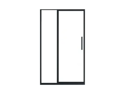 Produktbild von Schwarze matte Duschschiebetür im industriellen Stil - 120 x 195 cm - TORONI