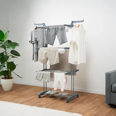 Produktbild von Vertikaler klappbarer Wäscheständer mit Rädern Dolver InnovaGoods 24 Stangen