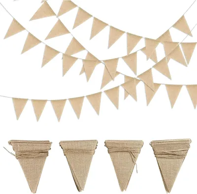 Produktbild von Wimpelkette Jute Vintage 48pcs Party Hochzeitsdekoration