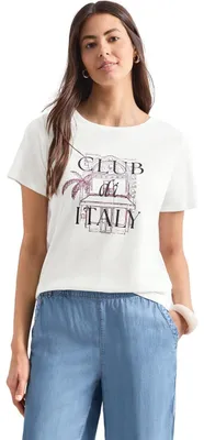 Immagine prodotto di T-shirt Street One, girocollo, motivo grafico, colore bianco sporco, taglia 46