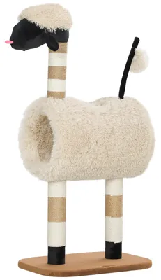 Produktbild von PawHut Kratzbaum 98 cm Katzenbaum mit Kratzpfosten, Tunnel, Spielball, Hellbraun