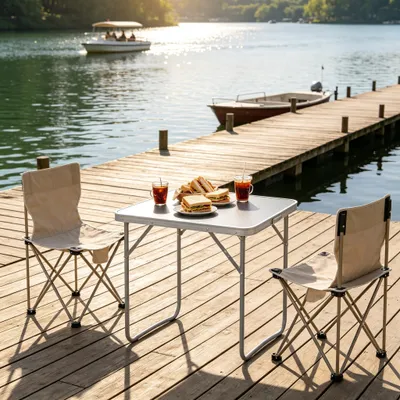 Image de Table polyvalente Table pliante portable ultra-légère 70 x 50 cm, grise