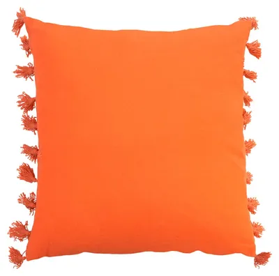 Produktbild von Kissen - 45 x 45 cm - Orange - Baumwolle - mit Quasten - mit Reißverschluss