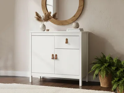 Image de Romagne - Buffet, 82x38x80h cm Blanc, une Étagère