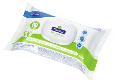 Obrázok produktu pre HARTMANN 9819350 HARTMANN Desinfektionstücher Bacillol® Zero Tissues 1-lagig weiß, 100 Tücher