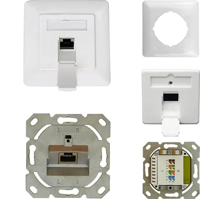 Produktbild von ProfiPatch Netzwerkdose Datendose Unterputz Cat.6A 500MHz 1-Port geschirmt Anschluss oben/unten weiß
