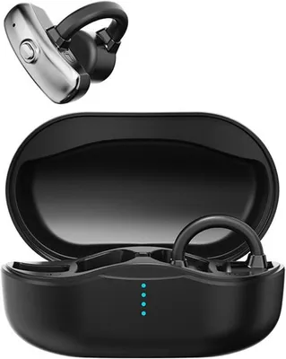 Zdjęcie produktu dla Czarne słuchawki douszne Bluetooth – z klipsem na ucho, z mikrofonem, zestaw sportowy do wszystkich smartfonów