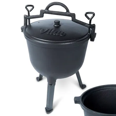 Obrázek produktu pro Litinový hrnec na nožičkách s poklicí - 10 litrů