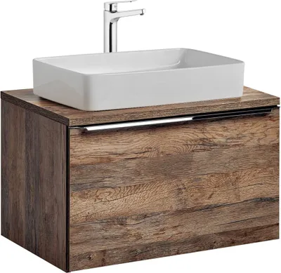 Produktbild von Waschtischunterschrank 80cm mit Keramik-Waschbecken PUEBLA-56 Vintage Oak, B/H/T ca. 80,4/59,5/46 cm