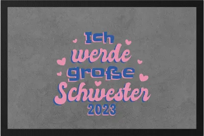 Produktbild von Ich Werde Große Schwester 2023 Fußmatte Süßes Motiv Schwangerschaft Idee Geschenk Baby-News