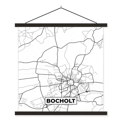 Produktbild von MuchoWow® Textilposter Stadtplan - Bocholt - Karte 120x120 cm mit schwarzem Rahmen - Aufhängungsset
