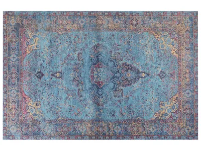 Produktbild von BELIANI Teppich Blau aus Baumwolle 200 x 300 cm Rechteckig Orientalisch Kurzflor für Wohnzimmer Schlafzimmer Esszimmer
