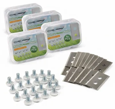 Produktbild von 32x Ersatzmesser kompatibel mit Mammotion Mährobotern – inklusive Schrauben, passend für alle Modelle