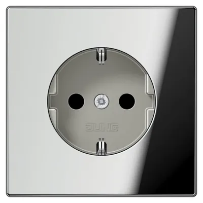 Produktbild von JUNG GCR 1520 KI. Buchsen-Typ: CEE 7/3. Produktfarbe: Chrom, Material: Metall. Eingangsspannung: 250 V, Stromstärke (ma