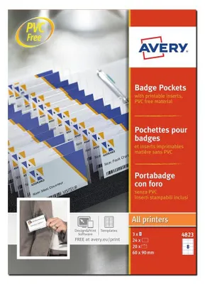Image de Pochette pour badge nominatif AVERY Zweckform, 90 x 60 mm
