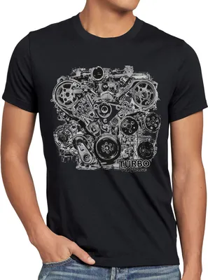 Produktbild von style3 Turbo Vintage T-Shirt Herren v8 motor sound, Größe:4XL, Farbe:Schwarz