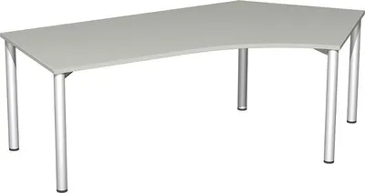 Produktbild von Geramöbel Schreibtisch 135° rechts feste Höhe, 2166x1130x720, Lichtgrau/Silber, S-550316-LS