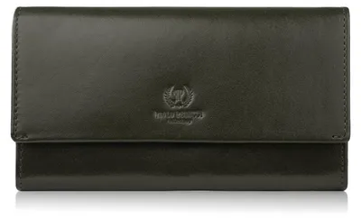 Produktbild von Damenlederbrieftasche groß dunkelgrün mit RFID-Schutz klassisch Paolo Peruzzi AL-07-GB