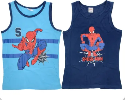 Produktbild von Spiderman Unterhemd / Shirt 2er Pack für Jungen 100% Baumwolle 134/140 cm