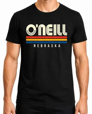Produktbild von O'Neill Nebraska Vintage Retro 70s 80s Style Streifen USA Amerika Herren T-Shirt, Schwarz, S