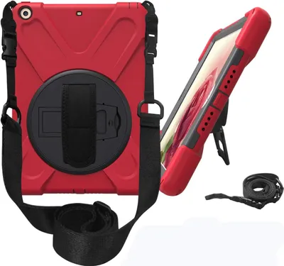 Image de Étui pour iPad 2/3/4 avec support et bandoulière Rouge
