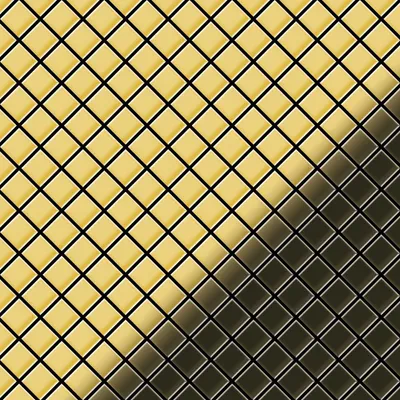Produktbild von Mosaik Fliese massiv Metall Messing gewalzt gold 1,6mm stark Diamond-BM