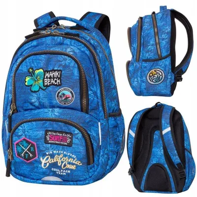 Produktbild von CoolPack Spiner Termic Schulrucksack Blau mit Applikationen