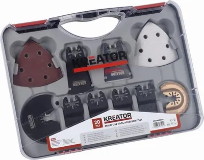Image de Set d'accessoires pour scie multi-outils 20 pièces en coffret Lames de scie à segments et ponceuse - Grattoir