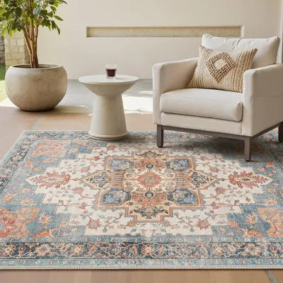 Obrázok produktu pre Vintage koberec 150x210cm plochý tkaný Boho protišmykový prateľný