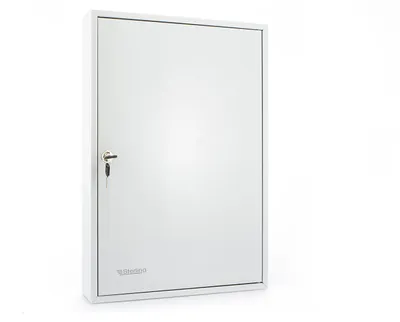 Produktbild von Sterling KC100HE Schlüsselschrank, eintürig, grau, 100 Haken mit Euroschloss – Größe 100 Key Hooks, Schrank mit zwei Türen
