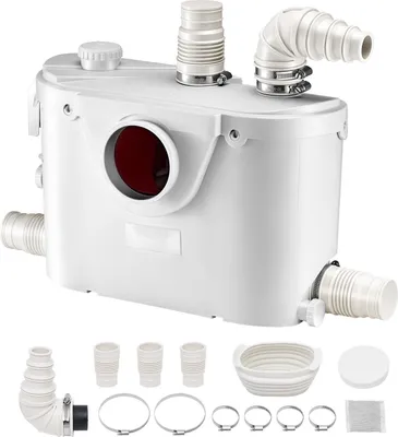 Obrázok produktu pre Čerpadlo na odpadovú vodu – čerpadlo na špinavú vodu – 500 W – prietok 110 l/min – výška zdvihu 8 m – 4 pripojenia – pre toaletu/WC, sprchu, umývadlo, vaňu, pivnicu