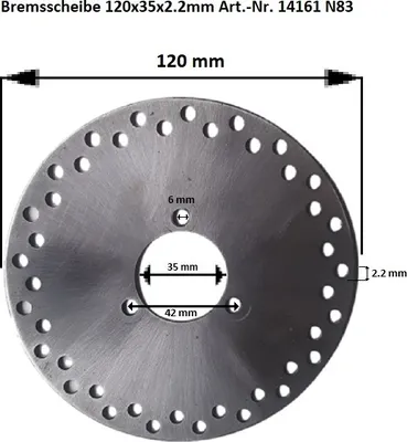 Produktbild von Bremsscheibe 120mm/35mm geschlossen